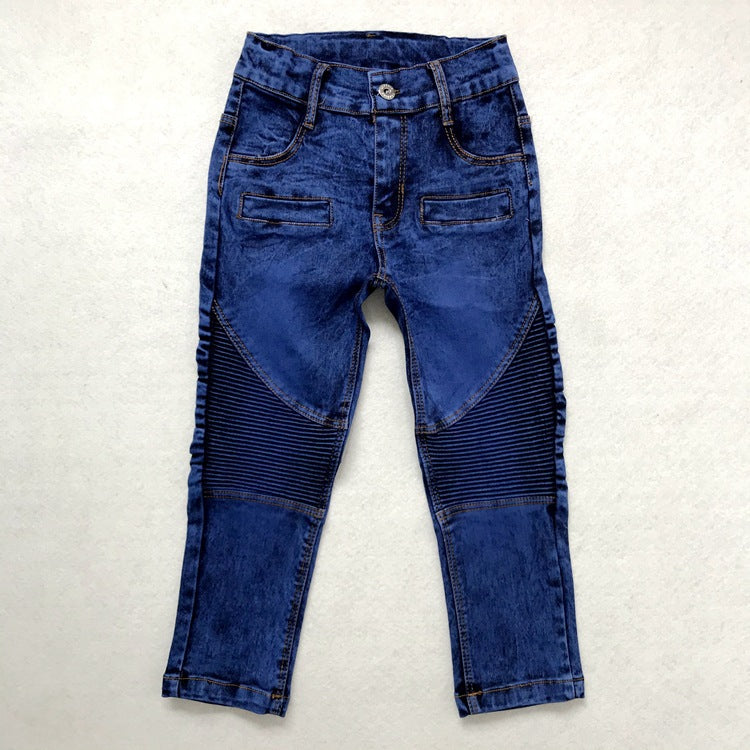 Kinderhose mit Crinkle-Effekt und Slim Fit-Passform