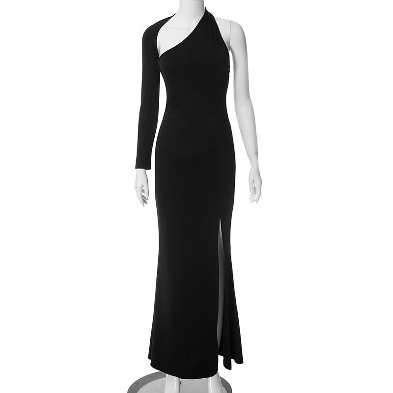 Damen Slim-Fit Kleid mit Schulter-Schlitz