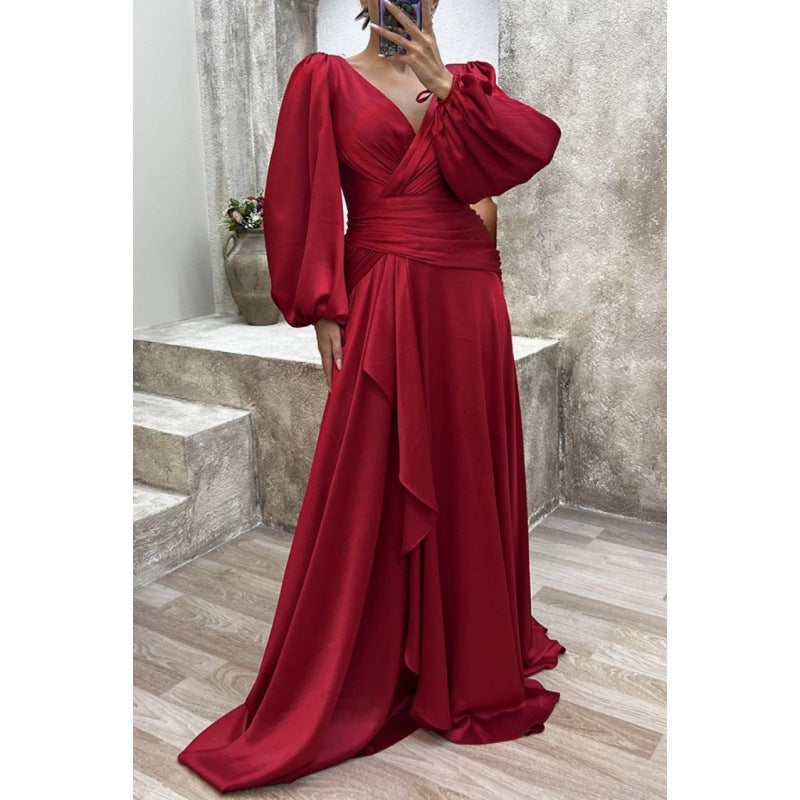 Einfarbiges Damenmode-Kleid