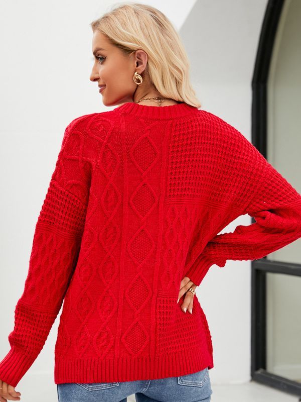 Damen Twist-Strickpullover Rundhals