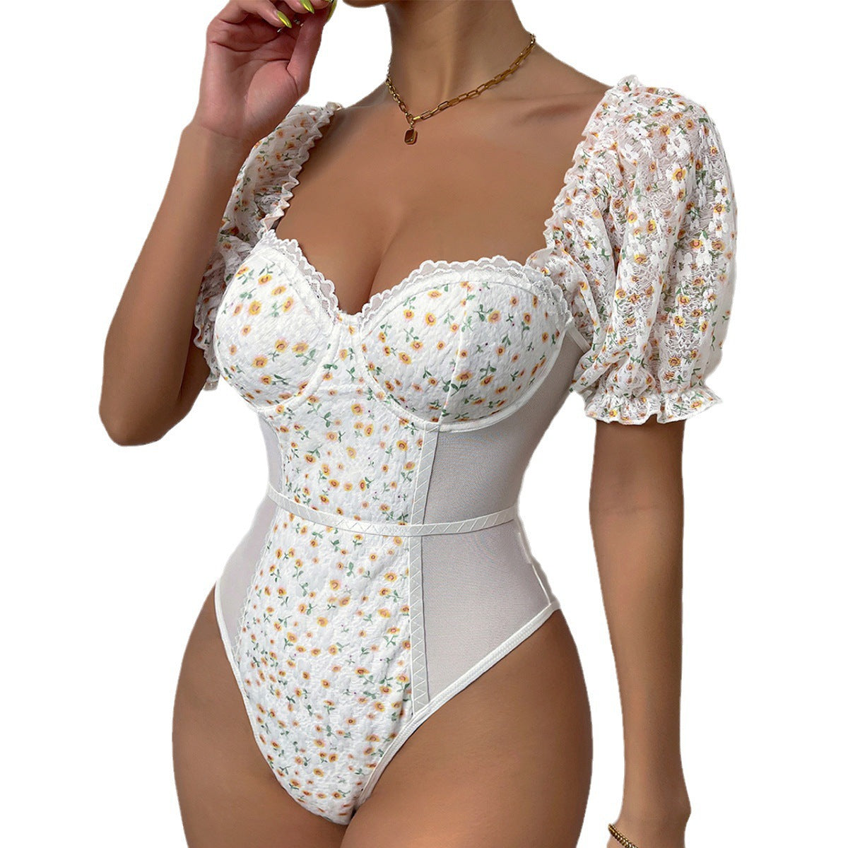 Blumiger Spitzen-Jumpsuit für Damen