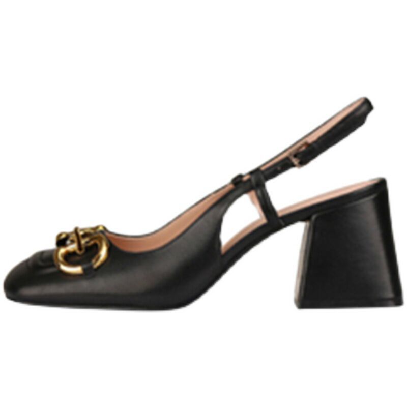Damen Retro Mary Jane Schuhe mit dicken hohen Absätzen und Schnallen