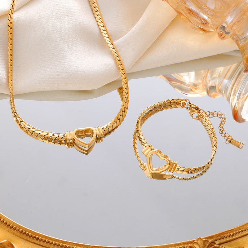 Personalisierte Liebes-Kette Halskette & Armband für Frauen