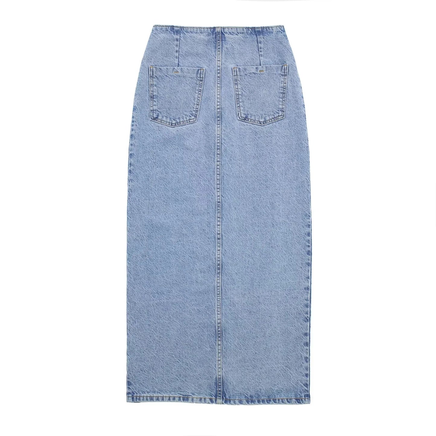 Hoch taillierter A-Linien-Schlitz-Denim-Rock für Damen
