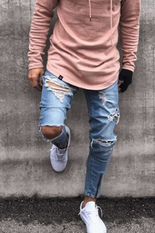 Stretchige Zerrissene Jeans