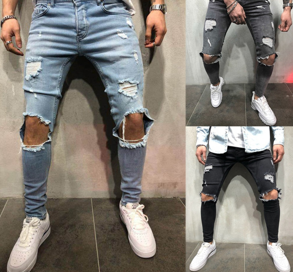 Stylische Herrenhose mit Kniedetails