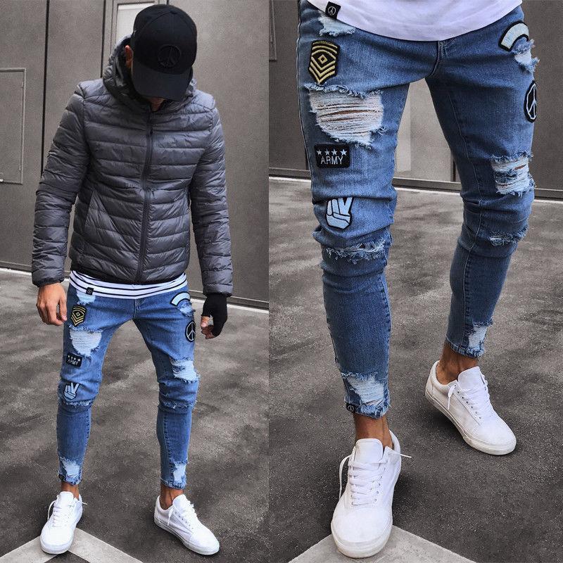 Zerrissene Denim Hosen Männer