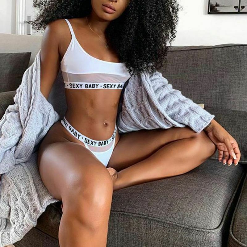 Durchbrochener Buchstaben Split-Bikini für einen verführerischen Look