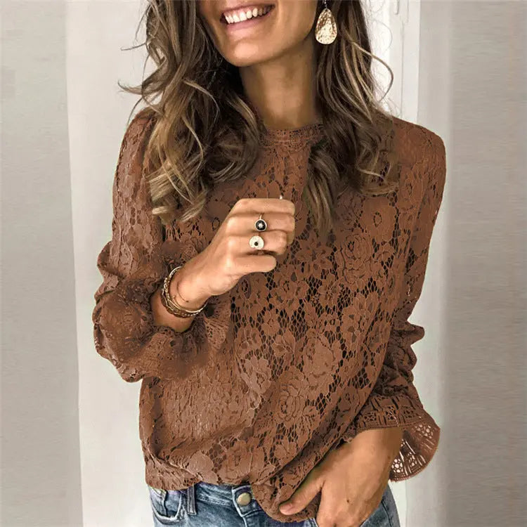 Damen-Hohlspitzen-Shirt - Damenbekleidung