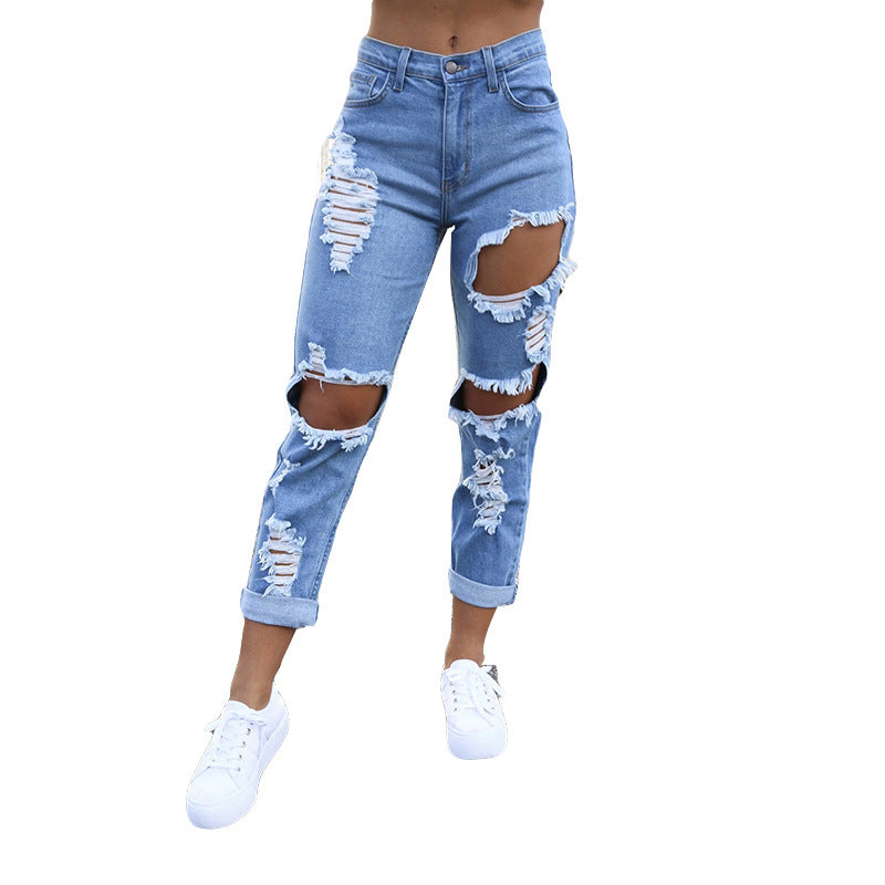 Stilvolle Persönlichkeits-Jeans im geraden Schnitt