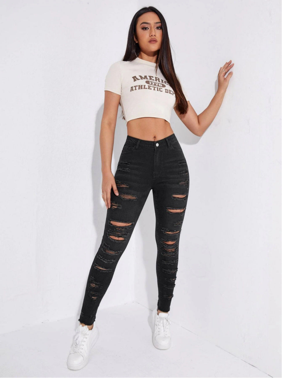 Damen High-Waist Denim Jeans