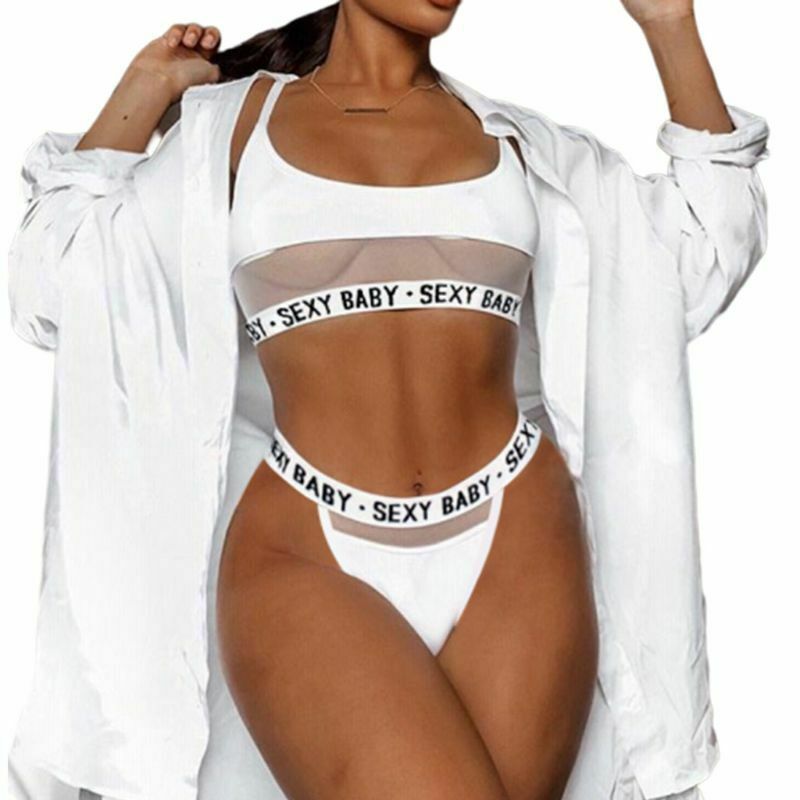 Durchbrochener Buchstaben Split-Bikini für einen verführerischen Look