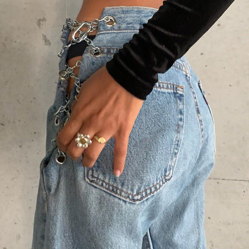 Damenjeans mit hoher Taille