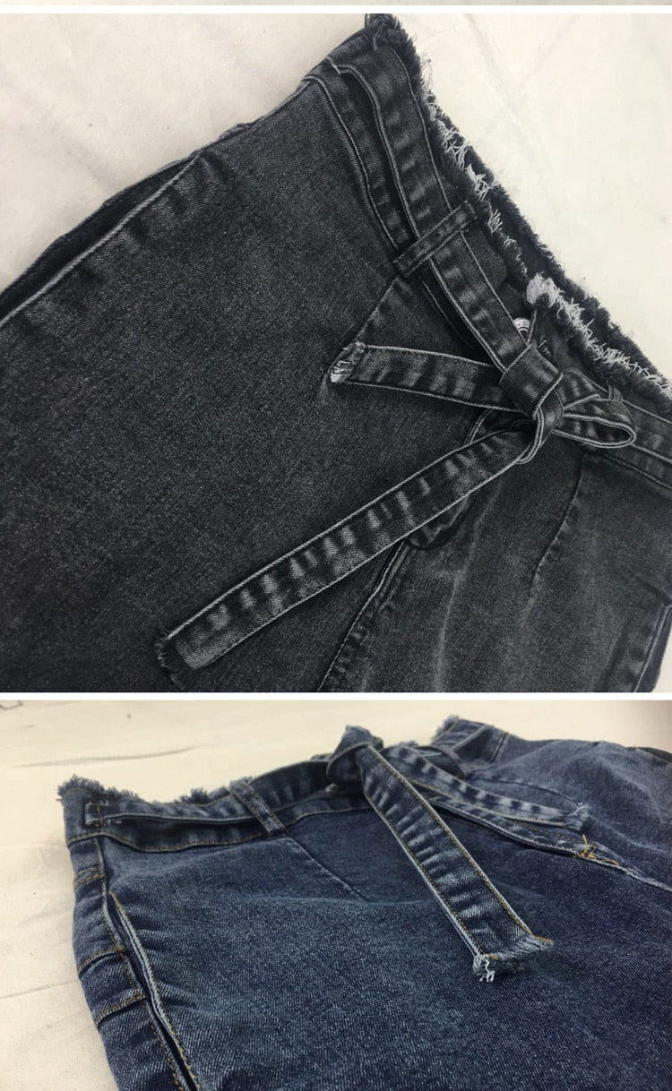 Fringen-Denimhose