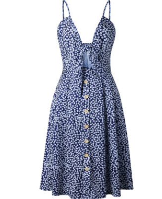 Verführerisches Bogen-Rücken-Kleid mit Knopfleiste