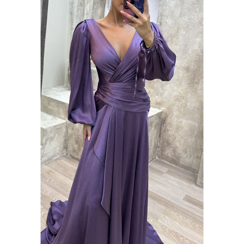 Einfarbiges Damenmode-Kleid