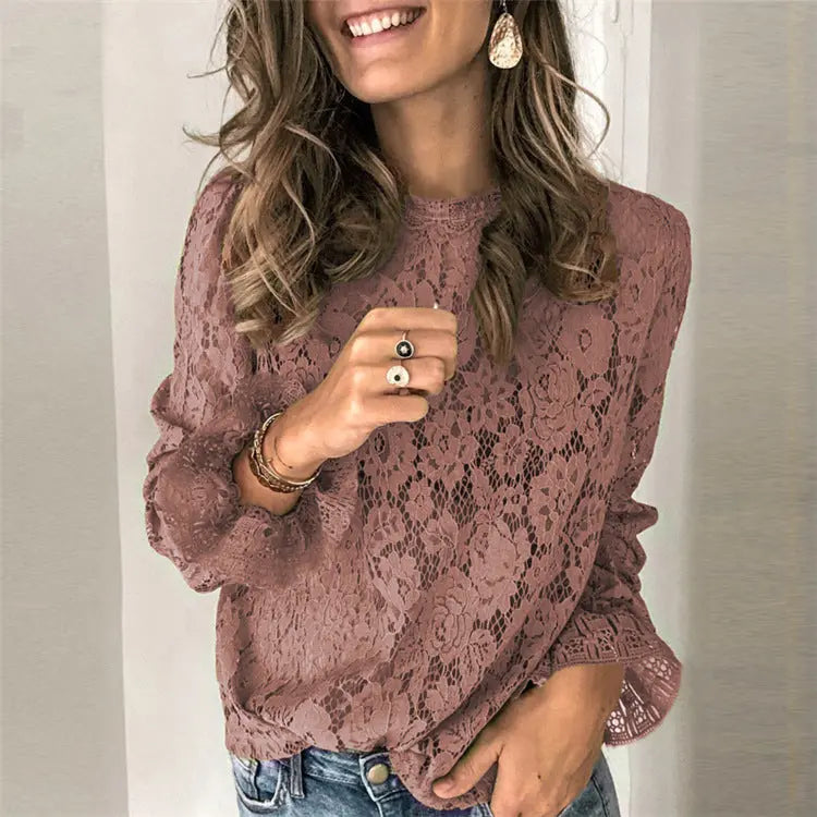 Damen-Hohlspitzen-Shirt - Damenbekleidung
