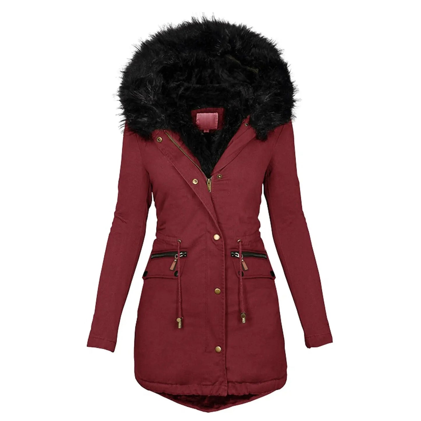 Winterjacke mit Fell an der Kapuze