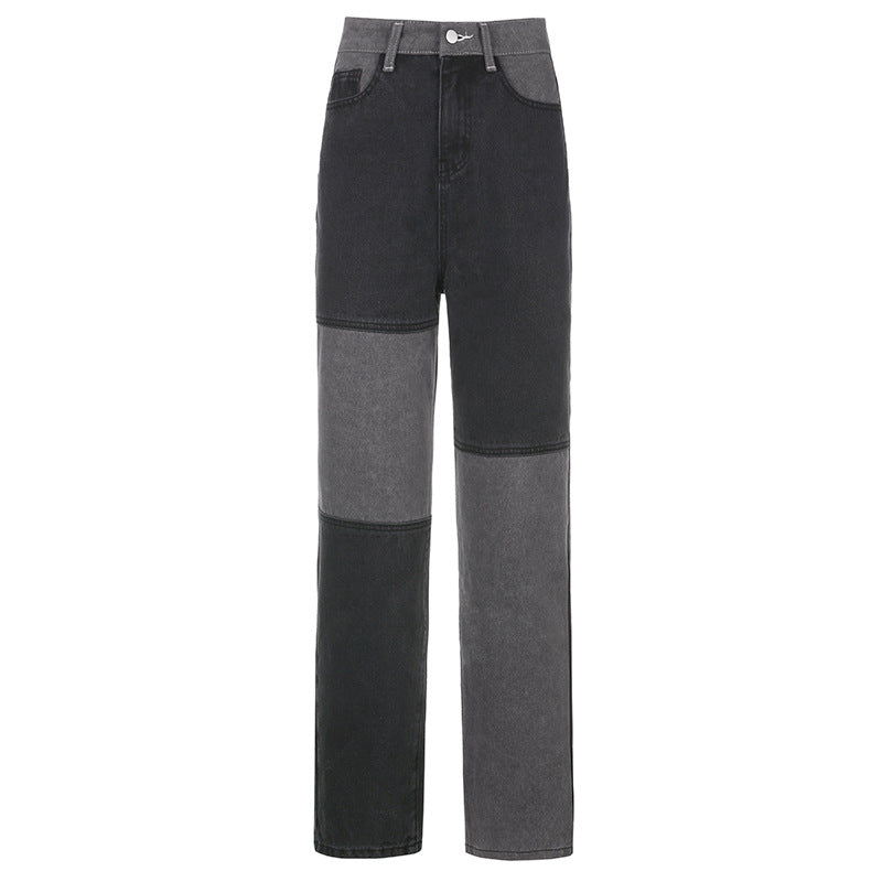 Streetstyle Jeans für Damen: Kontrastnähte in Grau und Schwarz