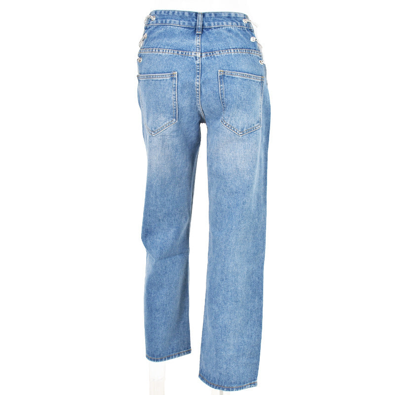 Stilvolle Damen High-Waist Jeans mit einem Hauch von Eleganz