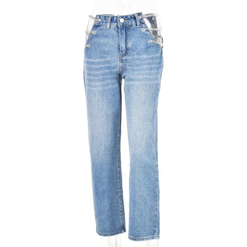 Stilvolle Damen High-Waist Jeans mit einem Hauch von Eleganz