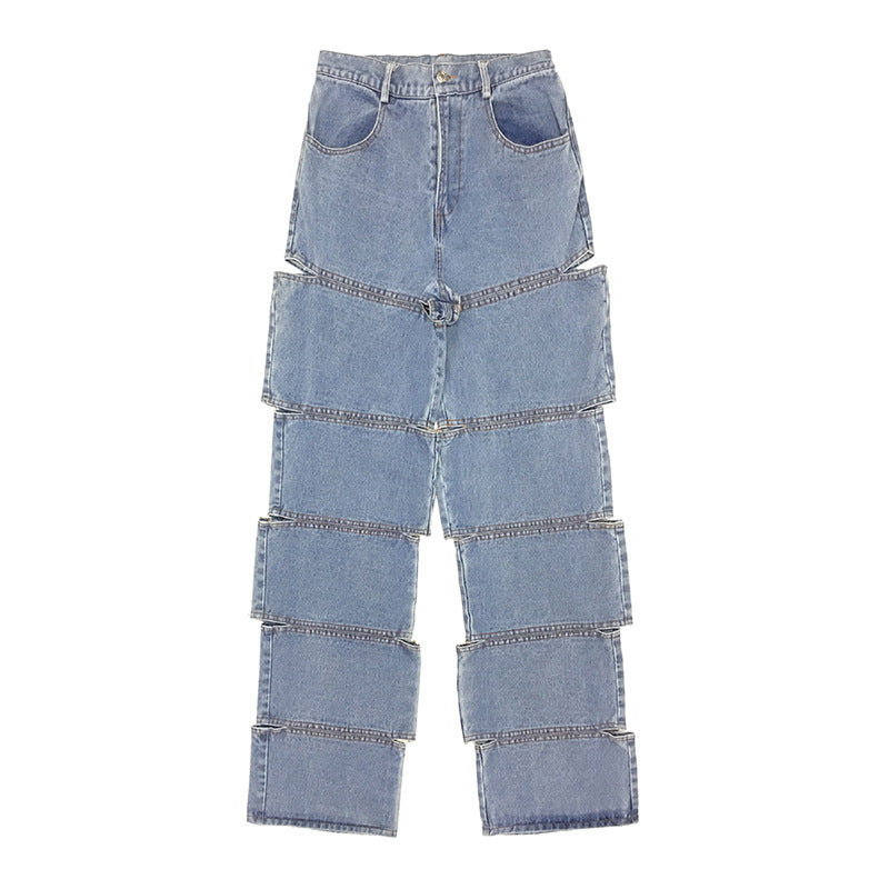 Zerrissene Jeans für Frauen mit Nischen-Design
