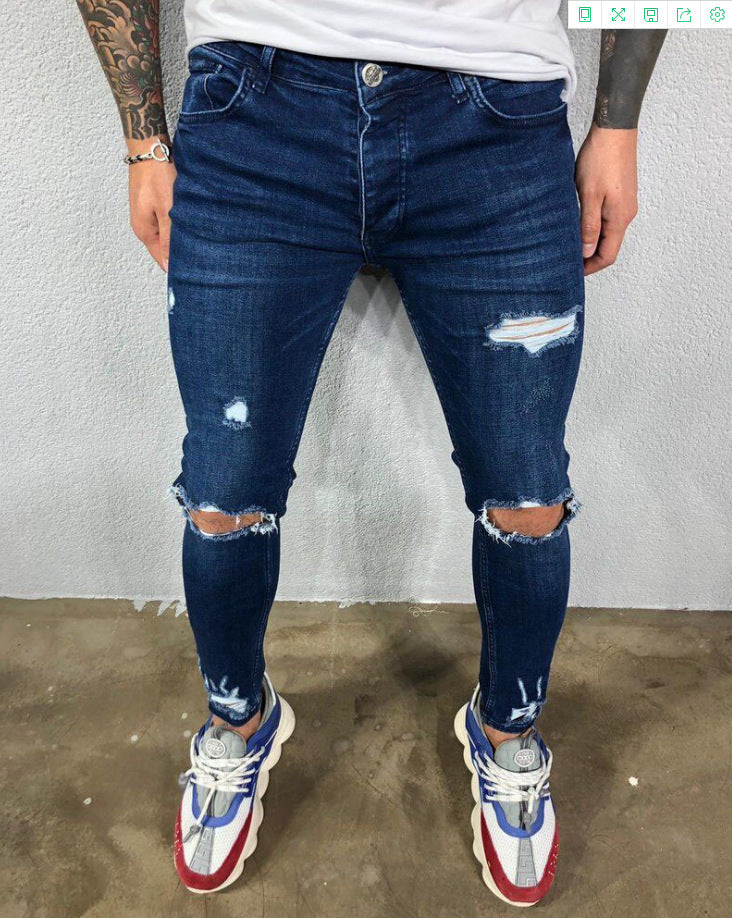 Knie Loch Ripped Stretch Jeans