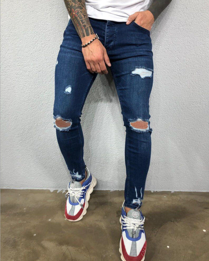 Knie Loch Ripped Stretch Jeans