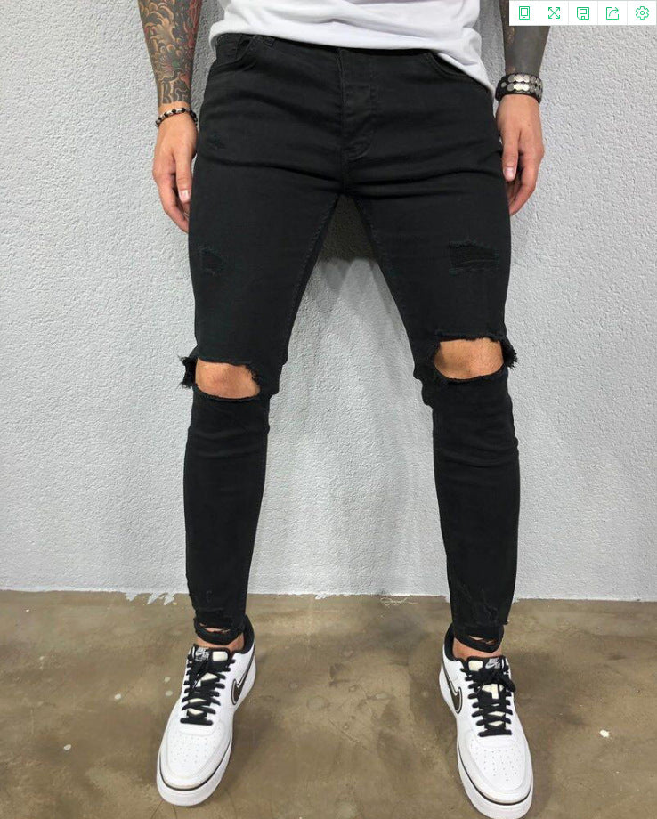 Knie Loch Ripped Stretch Jeans