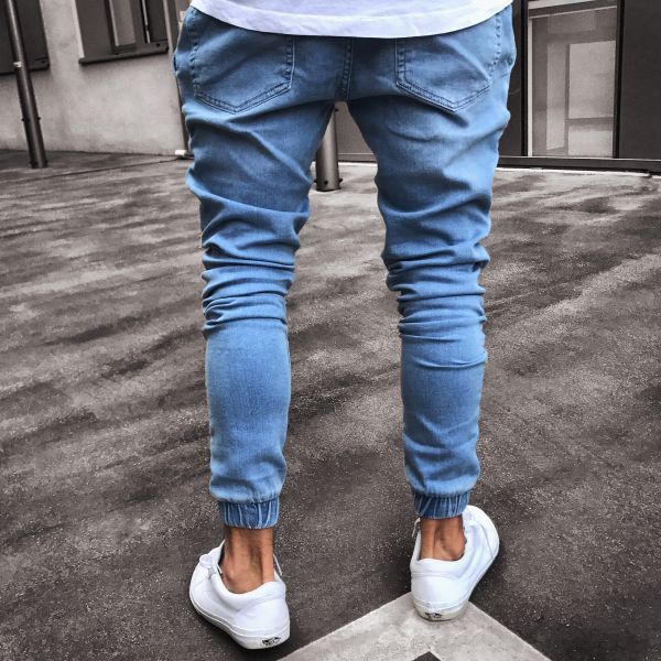 Herrenmode Leichte Blaue Slim-Fit Jeans
