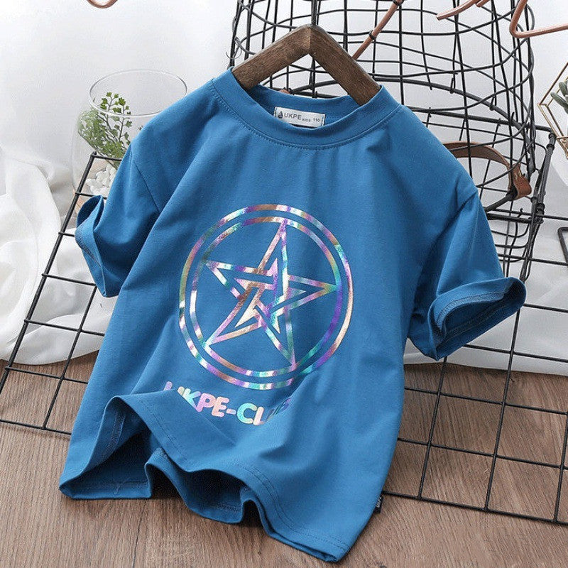 Jungen Kurzarm T-Shirt Rotes Netz mit laserreflektierenden Cub-Elementen