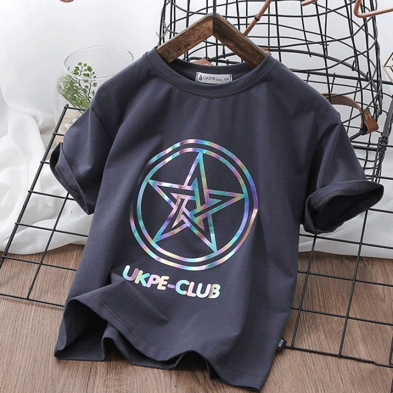 Jungen Kurzarm T-Shirt Rotes Netz mit laserreflektierenden Cub-Elementen