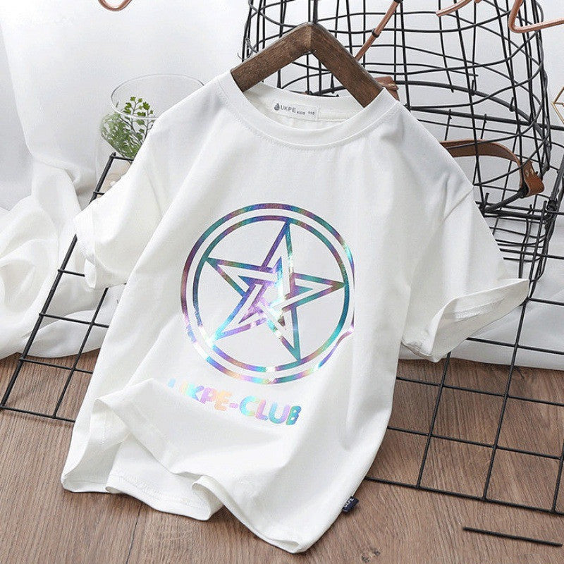 Jungen Kurzarm T-Shirt Rotes Netz mit laserreflektierenden Cub-Elementen