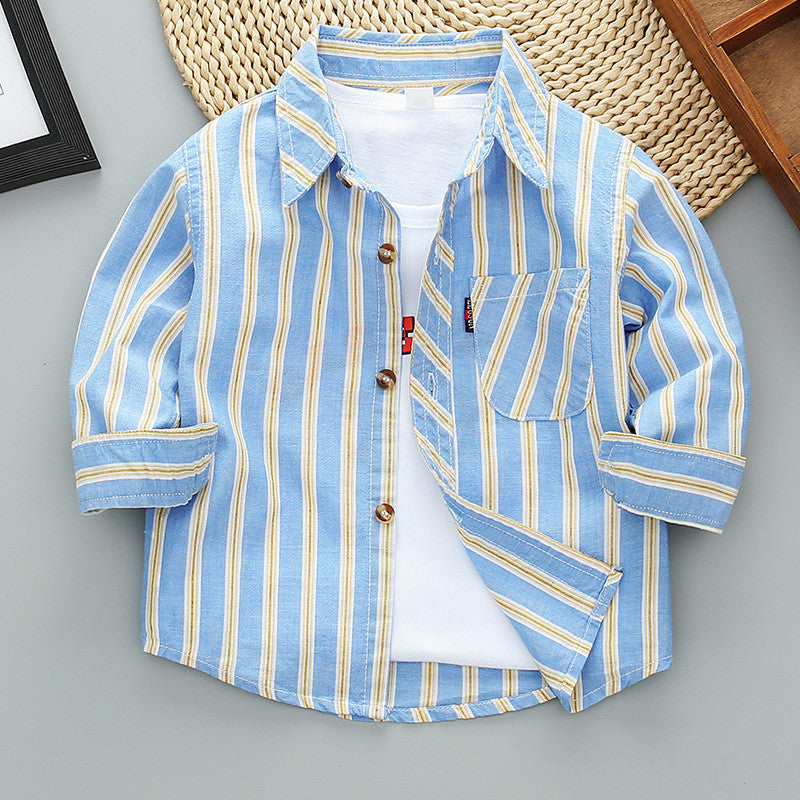 Jungen kariertes Langarmhemdjacke für den Frühling