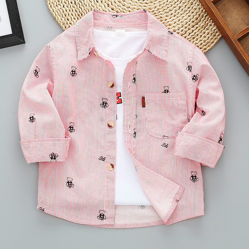 Jungen kariertes Langarmhemdjacke für den Frühling