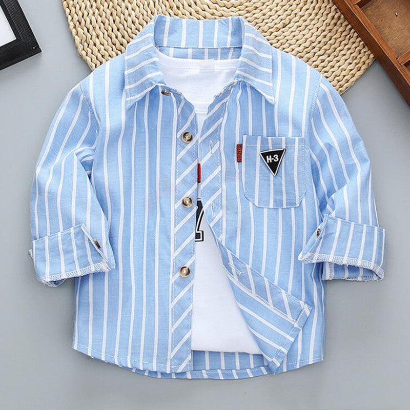 Jungen kariertes Langarmhemdjacke für den Frühling
