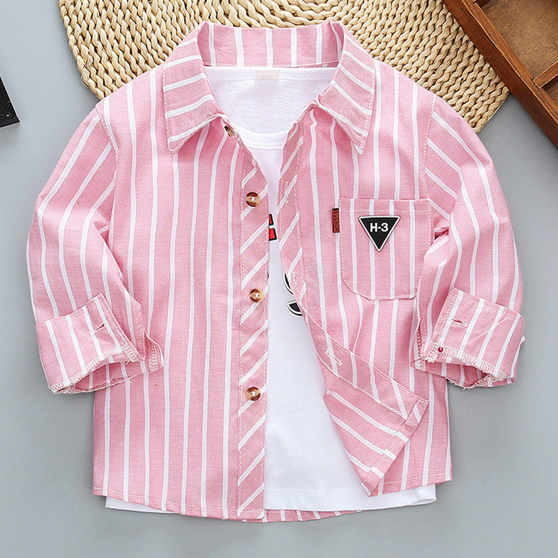 Jungen kariertes Langarmhemdjacke für den Frühling