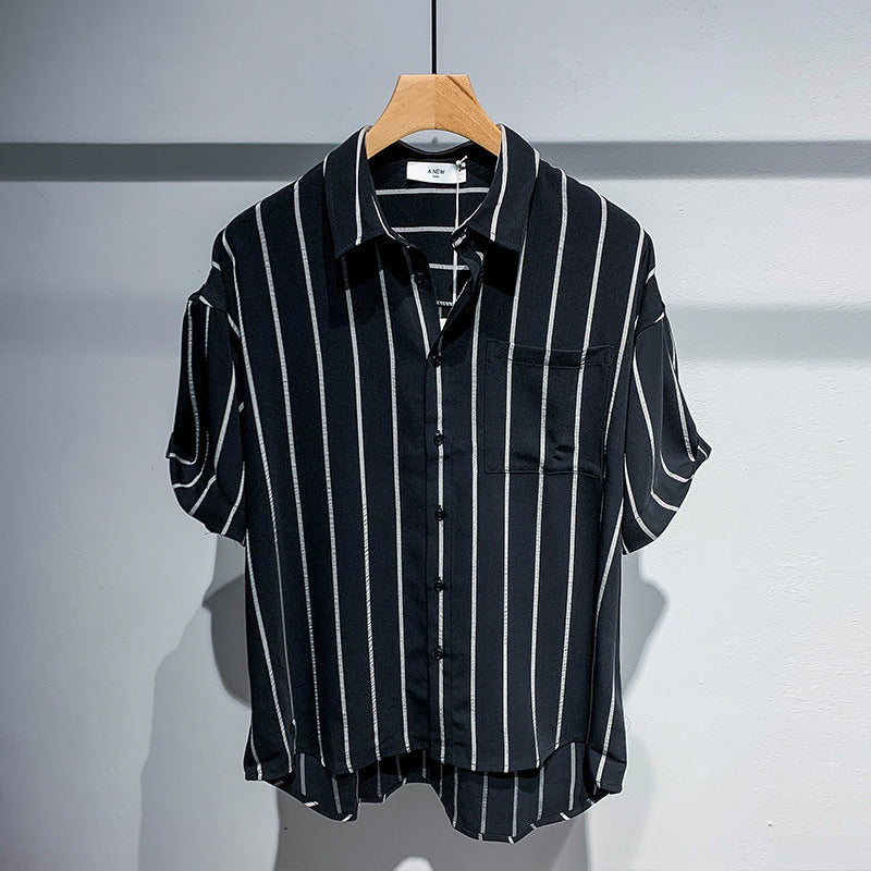 Herren Gestreiftes Kurzarm-Shirt: Locker und Bequem