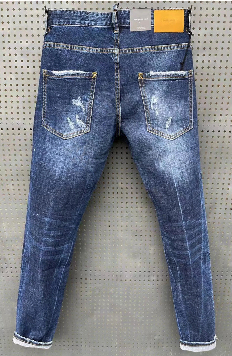 Urban Splash Herren Slim-Fit Patch Stretch DSQ Jeans