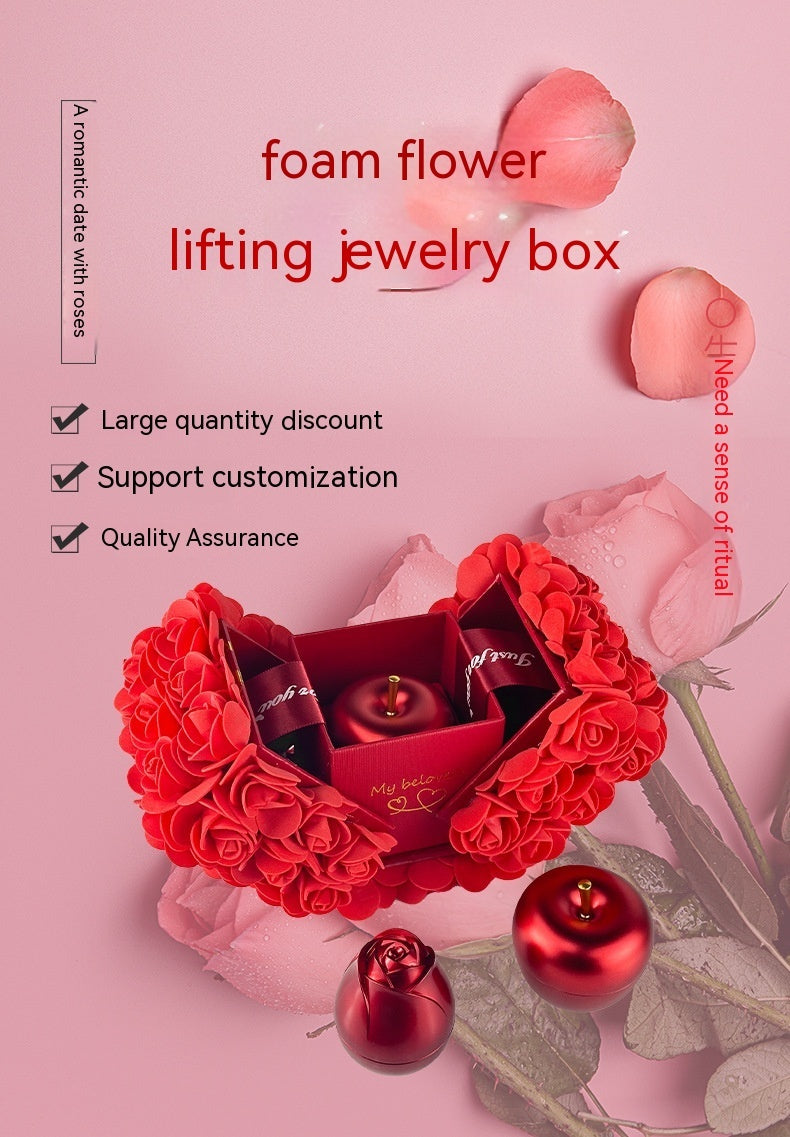 Valentinstagsgeschenk – Seifenrosen-Box mit Kristallanhänger und Ewiger-Blumen-Schmuckbox - FashionGlam
