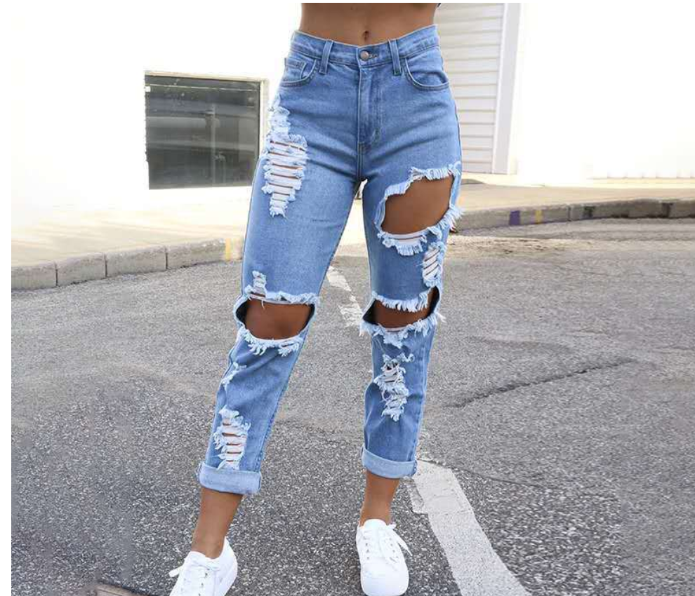 Stilvolle Persönlichkeits-Jeans im geraden Schnitt