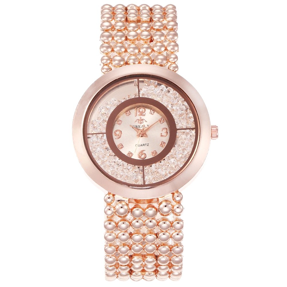 Elegante Damen-Armbanduhr mit Strass