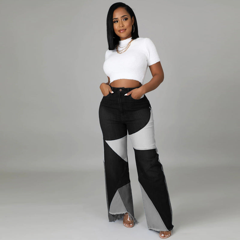 Sommerneue Damenjeans mit Patchwork