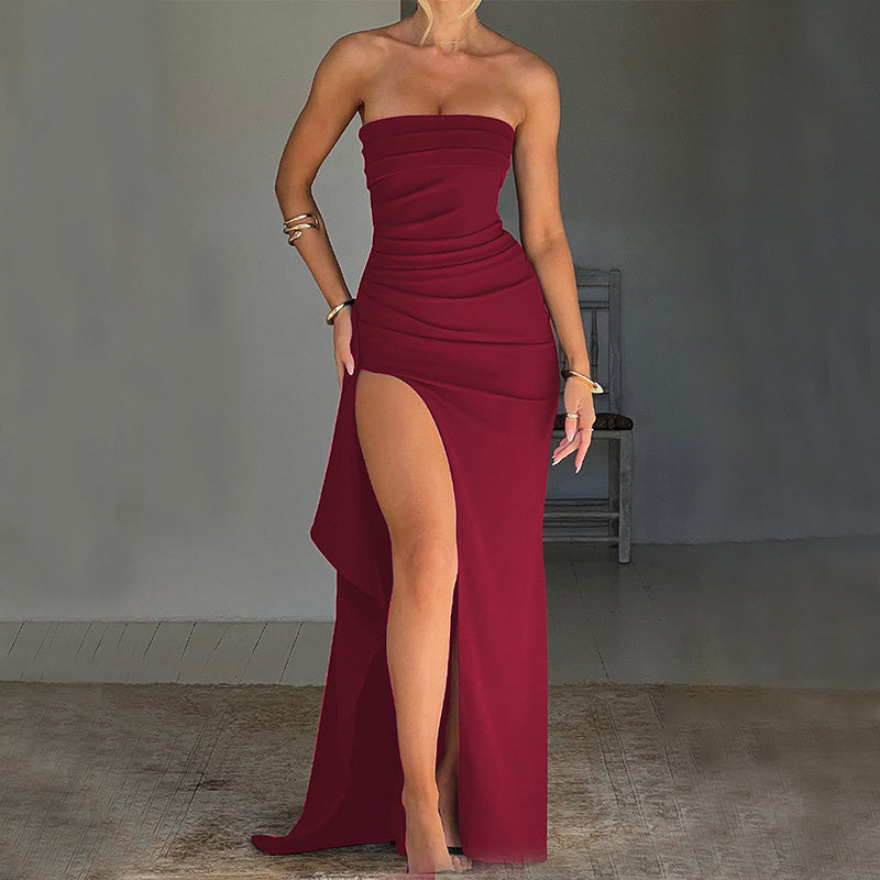 Elegantes Abendkleid mit Off-Shoulder-Tube-Top und Rückenausschnitt