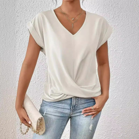 Lässiges Damen-T-Shirt – Unregelmäßiger Schnitt