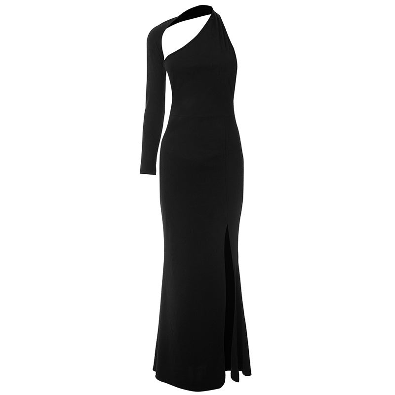 Damen Slim-Fit Kleid mit Schulter-Schlitz