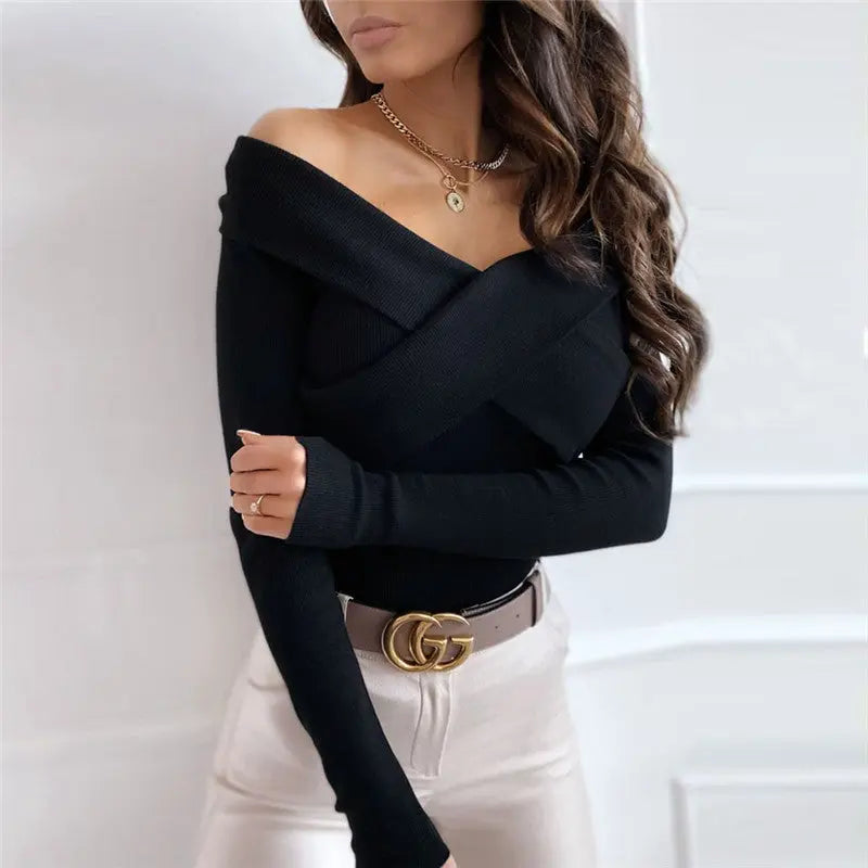 Kurzarm Pullover mit langem Schnitt