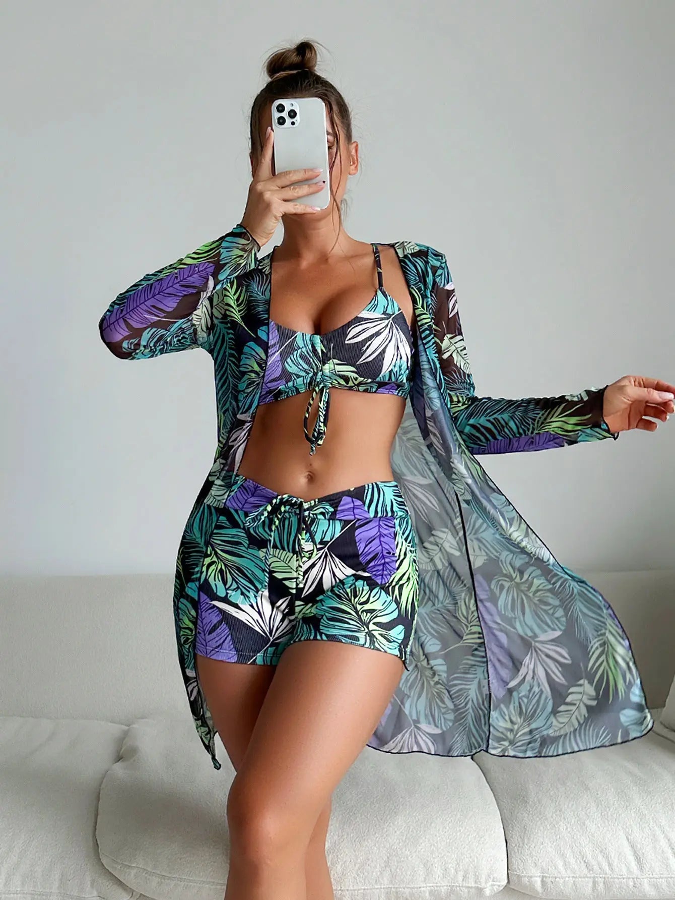 Mode-Bikini Dreiteiliger Damen-Badeanzug