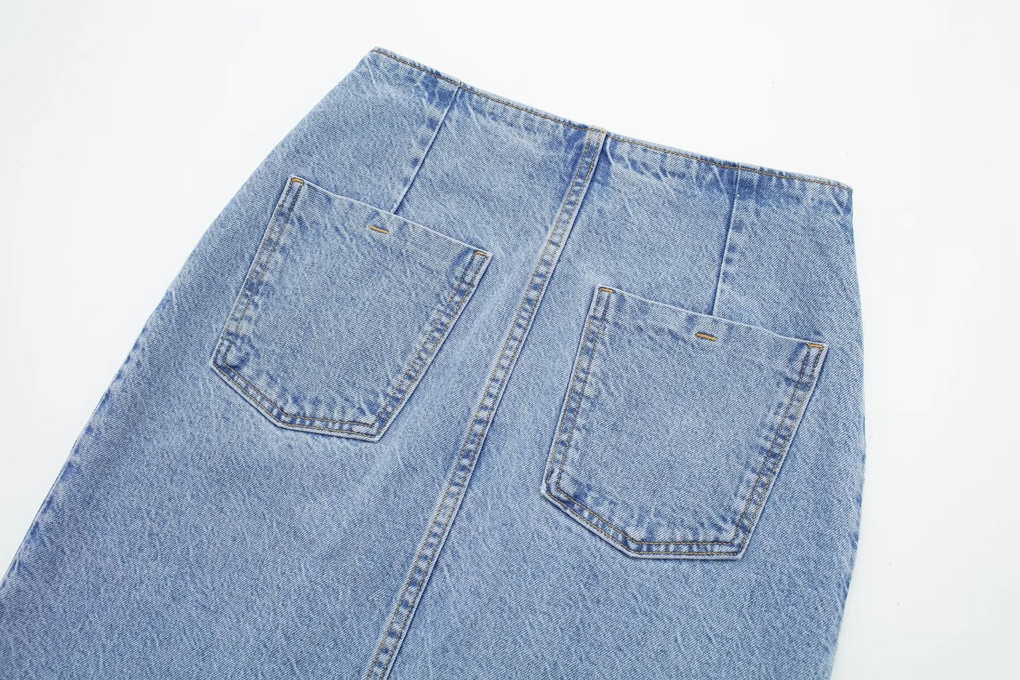 Hoch taillierter A-Linien-Schlitz-Denim-Rock für Damen