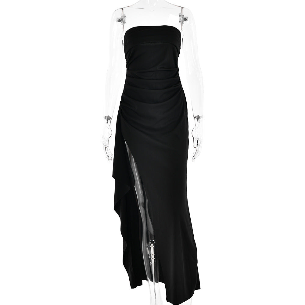 Elegantes Abendkleid mit Off-Shoulder-Tube-Top und Rückenausschnitt